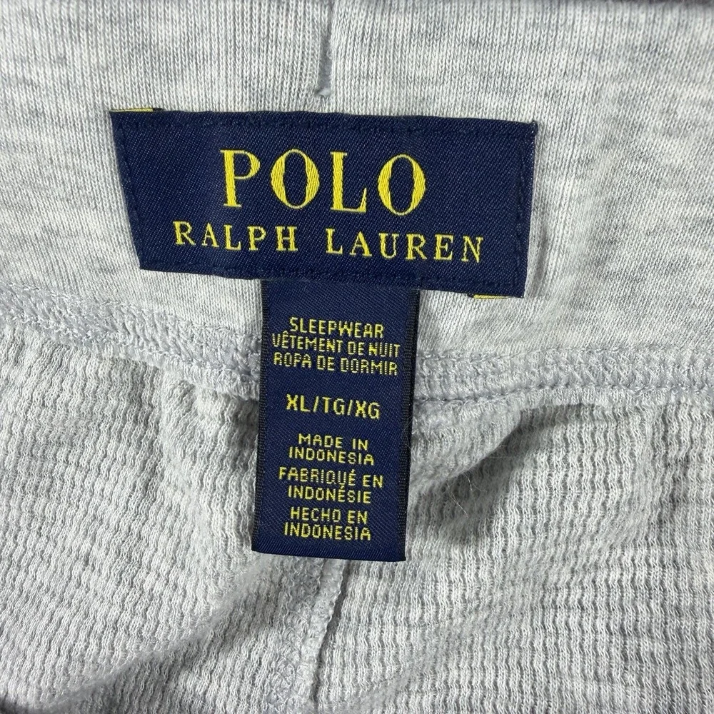 Polo Ralph Lauren Lounge Pants Mens XL Gray Waffle Knit Thermal Sleepwear Pocket
